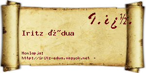 Iritz Édua névjegykártya